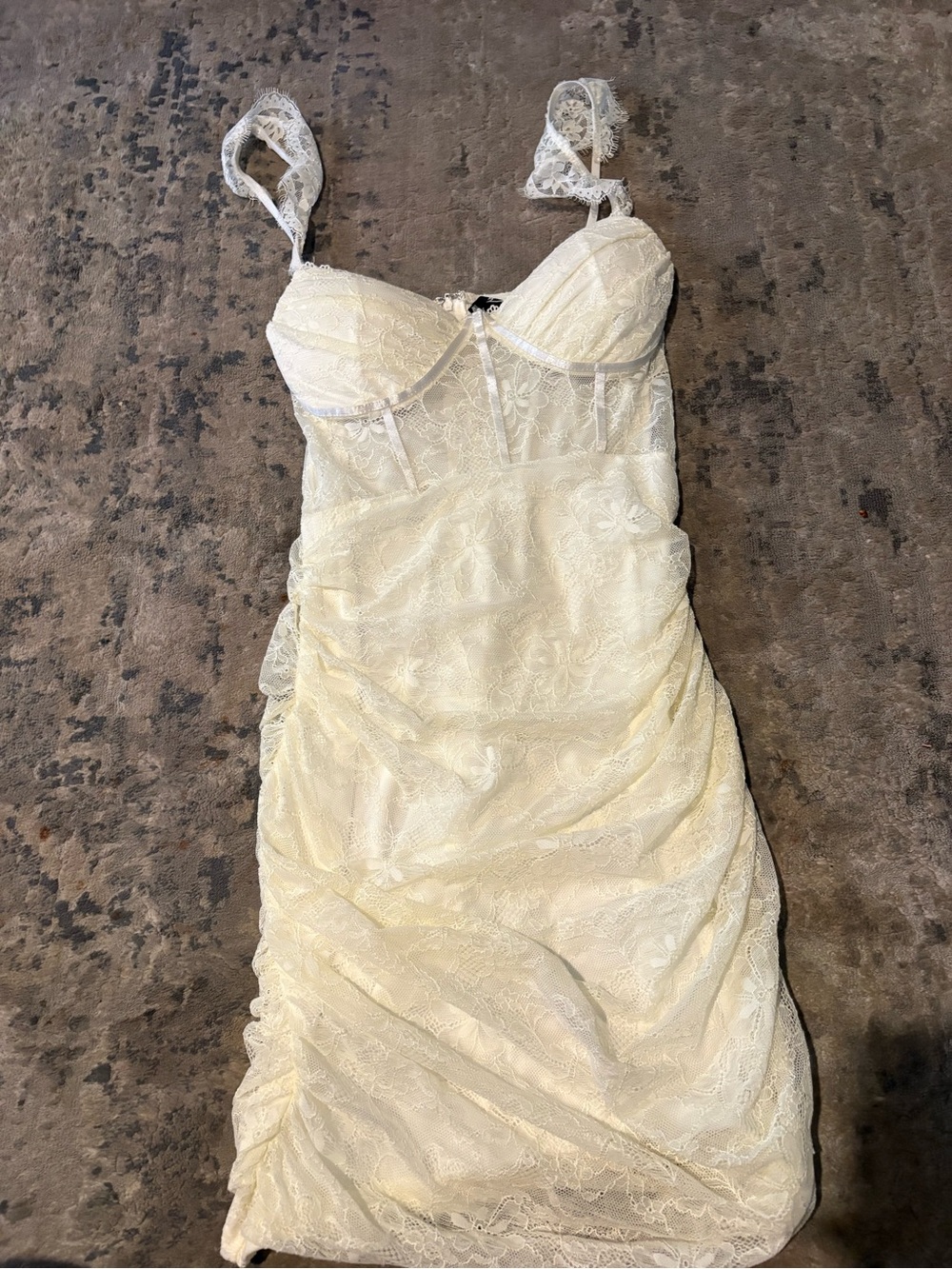 Windsor Cream Lace Midi Slip Dress